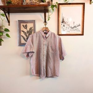 80s cotton candy striped button up shirt